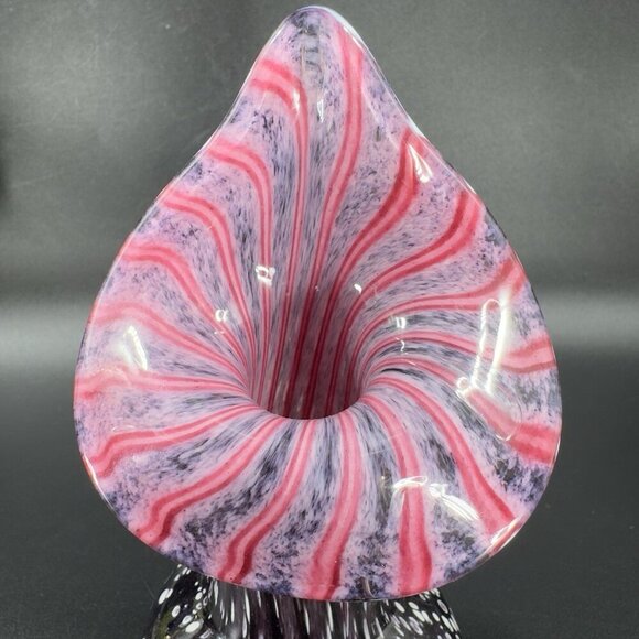 Vintage Hand Blown Art Glass Vase Jack In Pulpit Hand Made Studio Glass Vase VTG - Picture 13 of 16